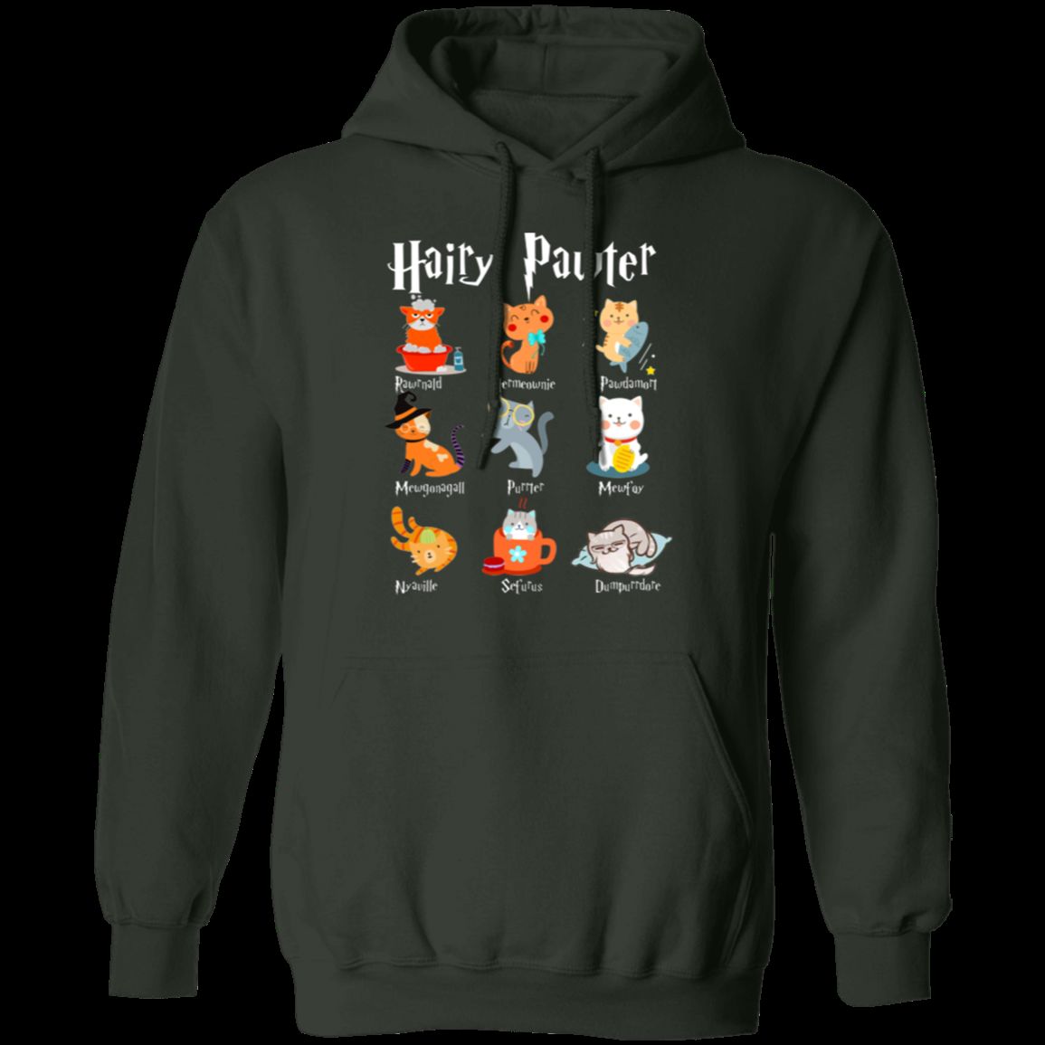 HAIRY PAWTER LADIES Pullover Hoodie - 8 oz Unisex Hoodie with Digital Print