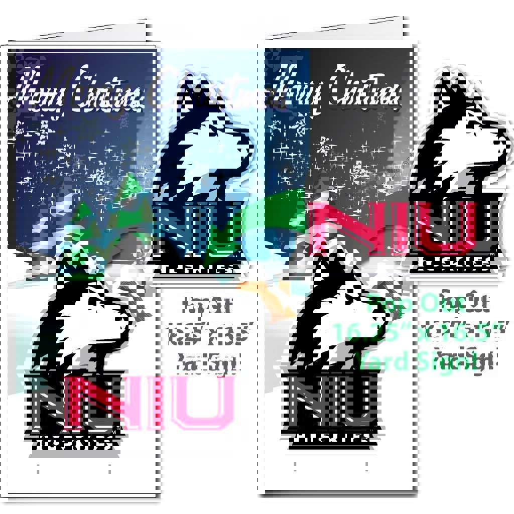 2x3 Giant Northern Illinois Christmas Greeting Card & Yard Sign
