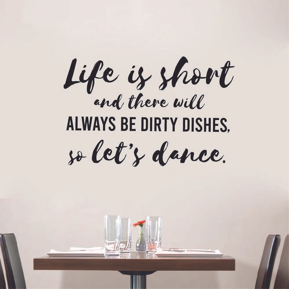 Ballerina Vinyl Wall Sticker Wall Decal - Life Is Short Ballet Ballerina Motivation Quote