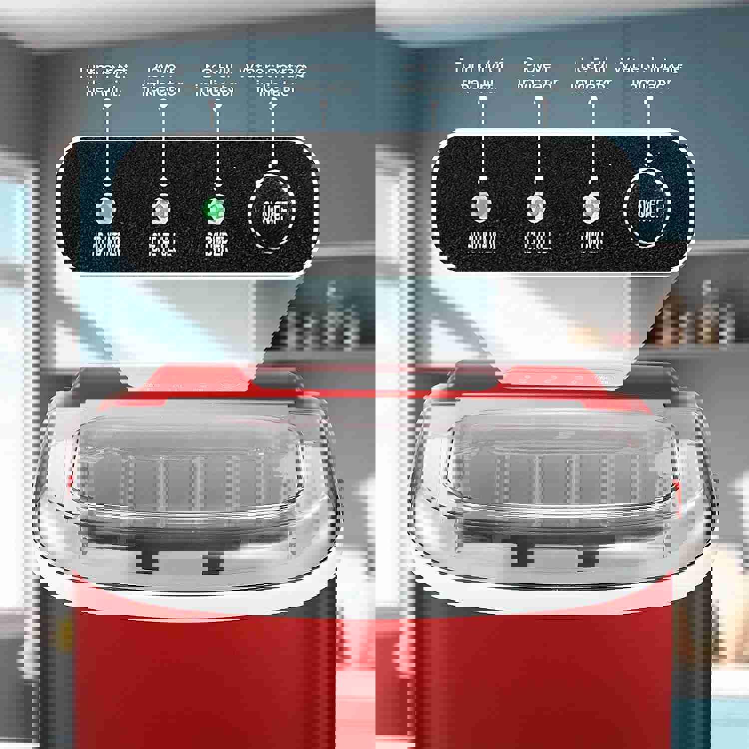 Countertop Ice Maker, Portable Ice Machine with Handle, 9 Ice Cubes in 6 Mins, 26Lbs/24H, Self-Cleaning for Home/Kitchen/Party (Red)