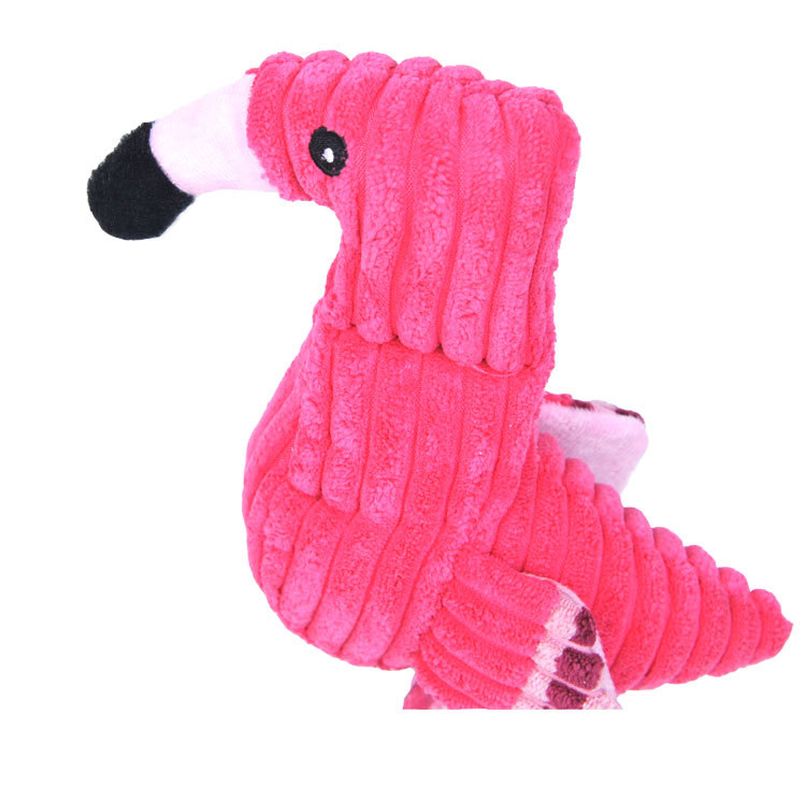 Plush Sound Dog Toy Flamingo - Chew Toys for Pets