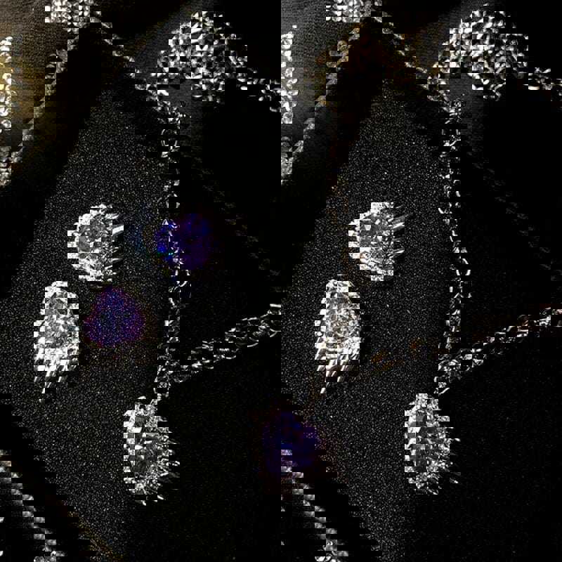 The Fragmented Heart Necklace - 925 Sterling Silver with Cubic Zirconia