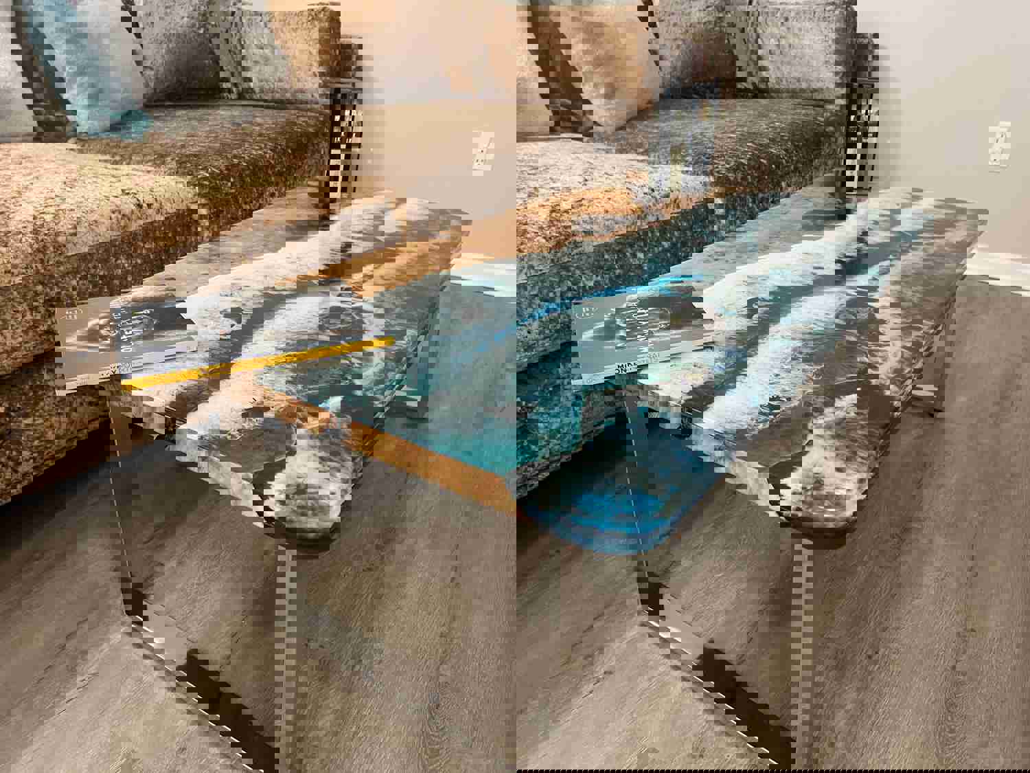 Modern Rectangular Epoxy Coffee Table