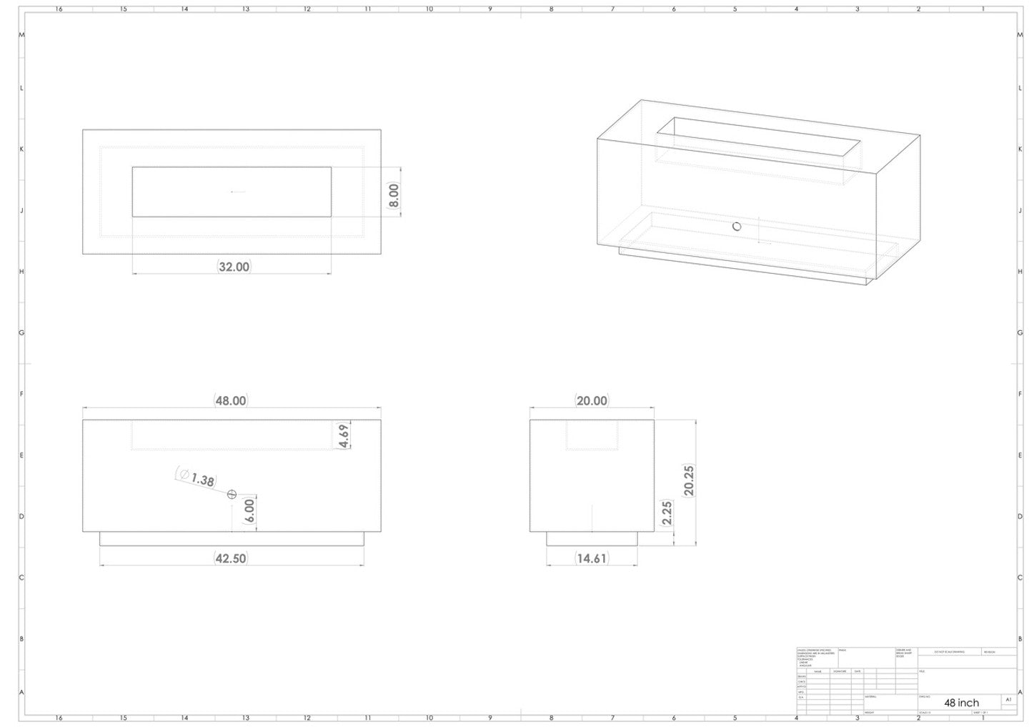 Fire Pit Art Linear 48 - 190K BTU Burner Gas Fire Pit