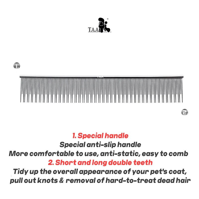 TAA Pet Grooming Comb - Aerospace Aluminum Alloy Dog & Cat Brush