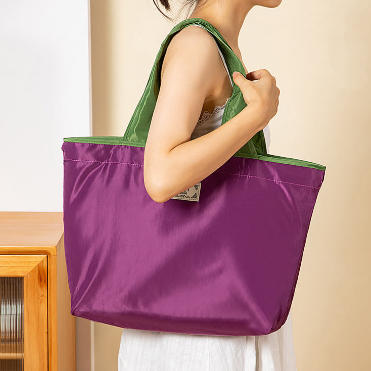 Large Capacity Drawstring Foldable Shoulder Tote Bag for Women