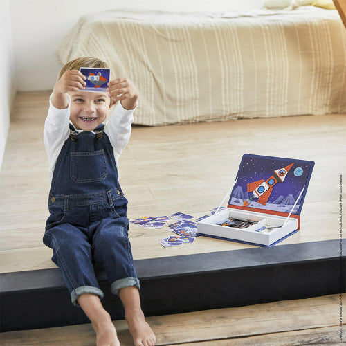 SPACE MAGNETIBOOK with 52 MAGNETS - Educational Magnetic Toy for Kids