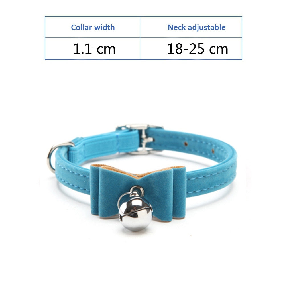 Velvet Breakaway Cat Collar with Bell - Pet Supplies for Cats and Dogs