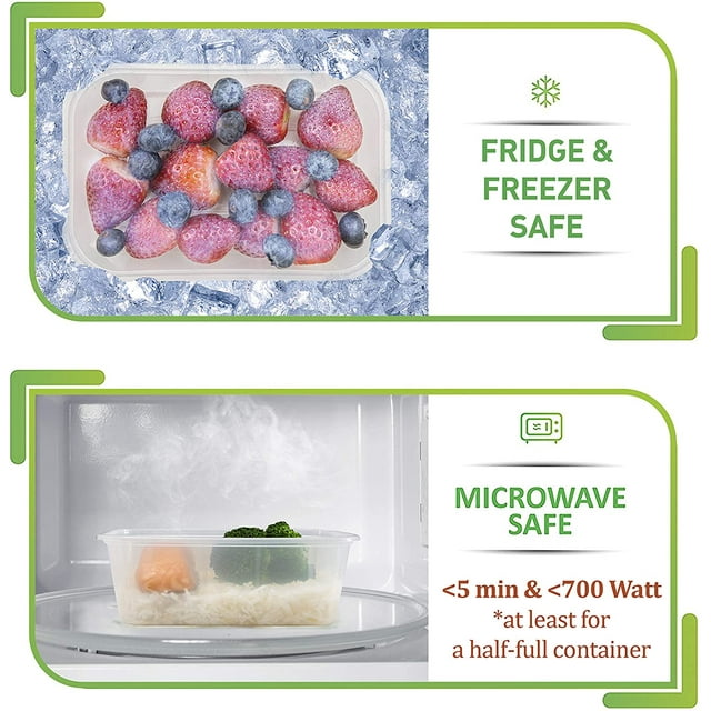 Prep Naturals - 10 Pack Plastic Food Storage Containers with Lids, 25 Ounce