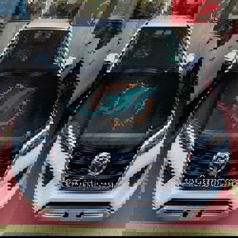 Miami Dolphins Itasha Car Vinyl Hood Wrap Decal Sticker