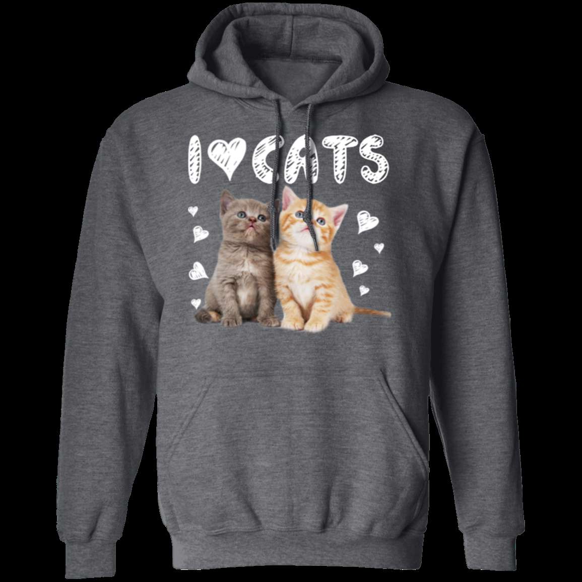 I LOVE CATS LADIES Pullover Hoodie 8 oz