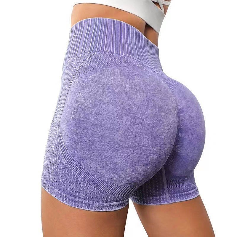 High Waist Fitness Shorts - Nylon & Spandex, Solid Color
