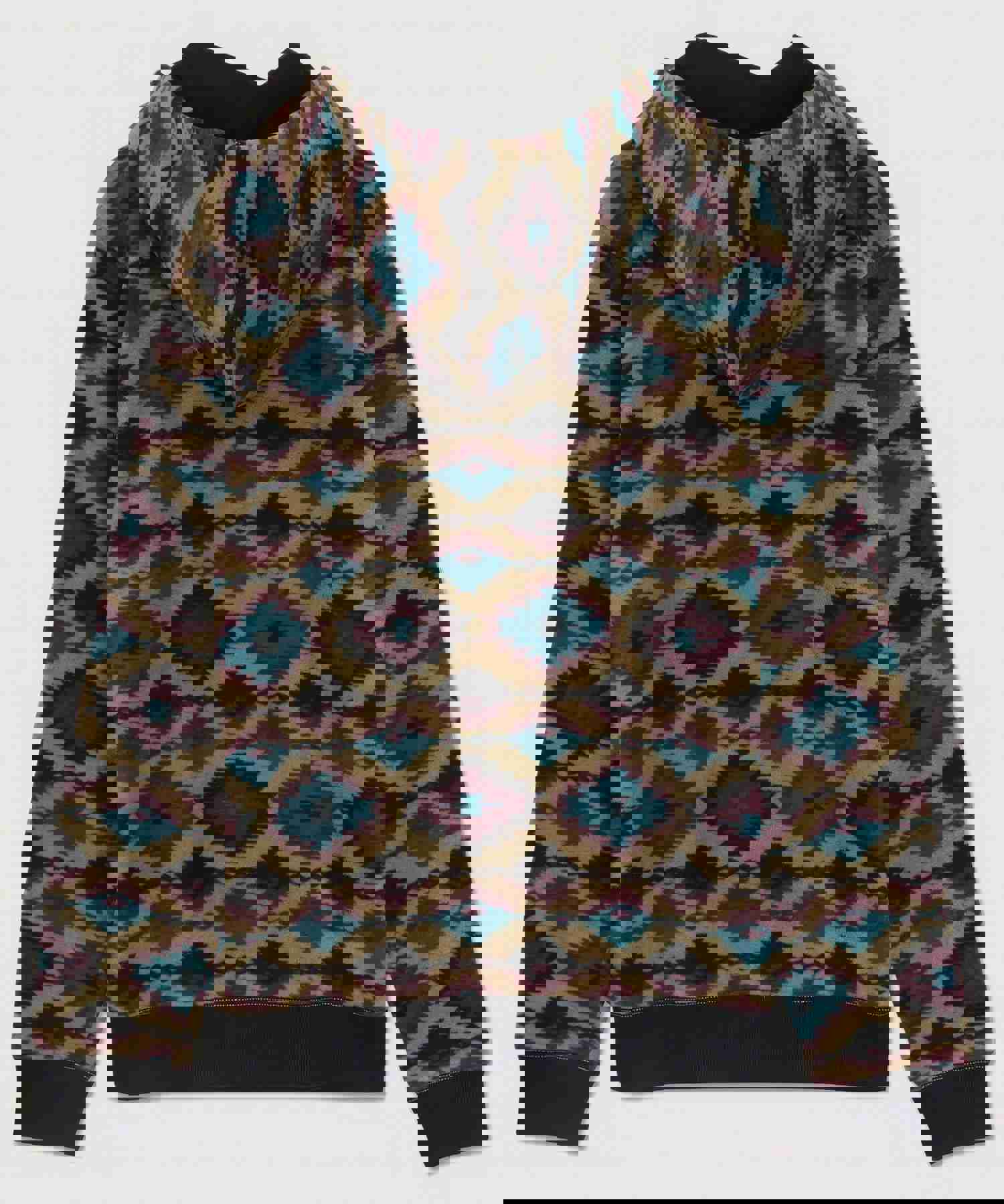 Trendy Aztec Diamond Print Hoodie for Men and Women