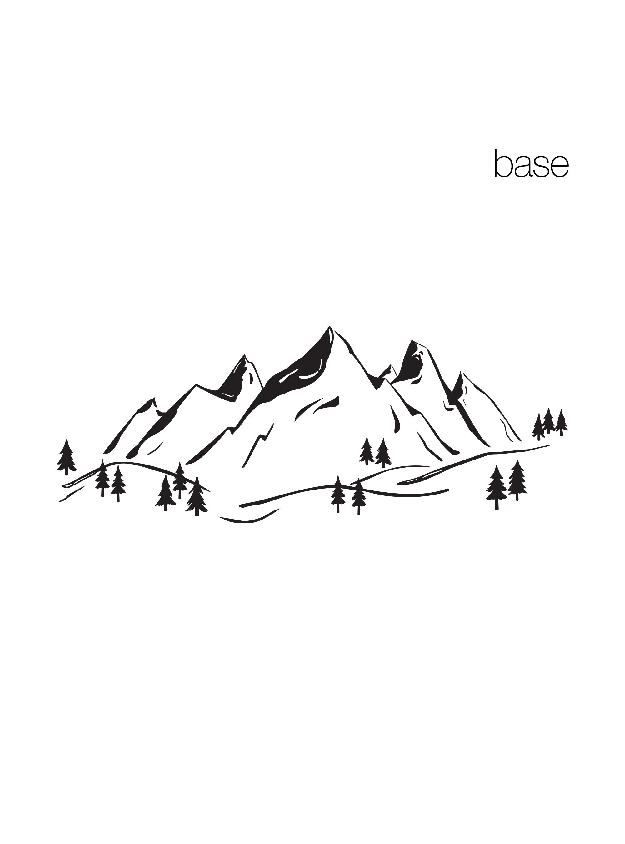 Mountains Wall Decal with Trees - Nature-Inspired Home Decor