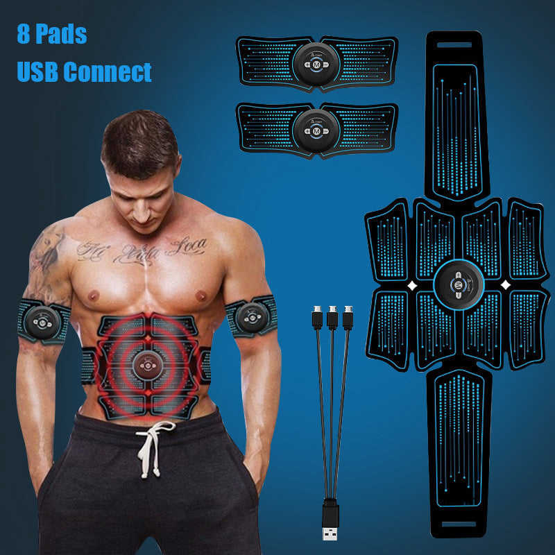 Dot Dot Three-Piece Suit EMS Abdominal Arm Trainer Body Slimming Belt Abs Muscle Stimulator Toner for Home Gym Fitness Exercise