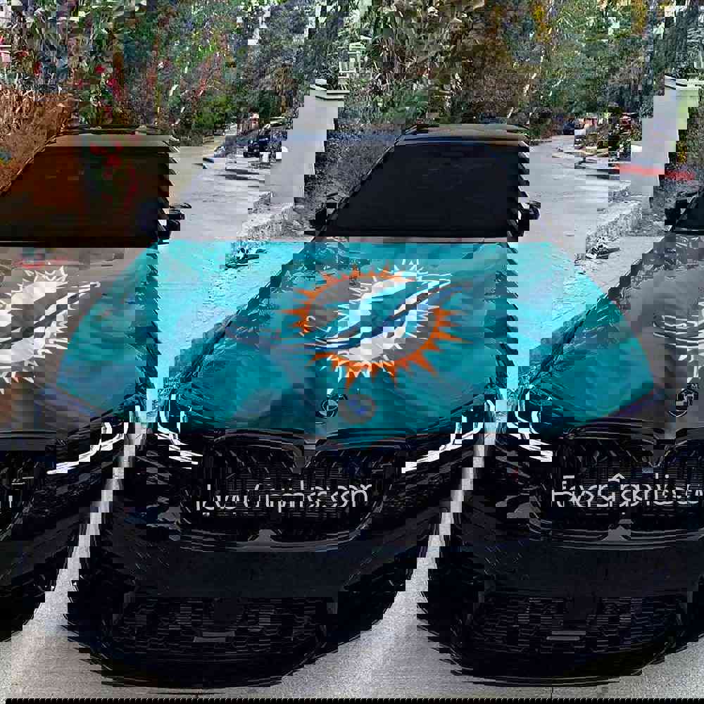 Miami Dolphins Itasha Car Vinyl Hood Wrap Decal Sticker