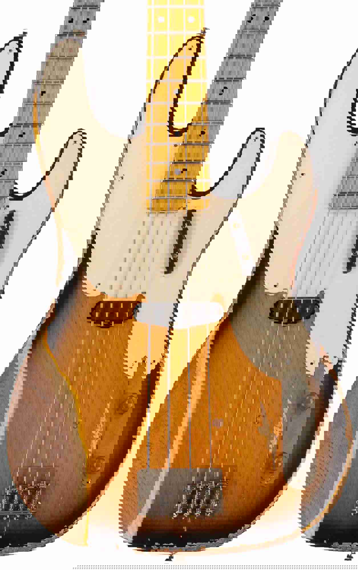 Nash PB-55 Bass Guitar, 2-Tone Sunburst, Heavy Aging