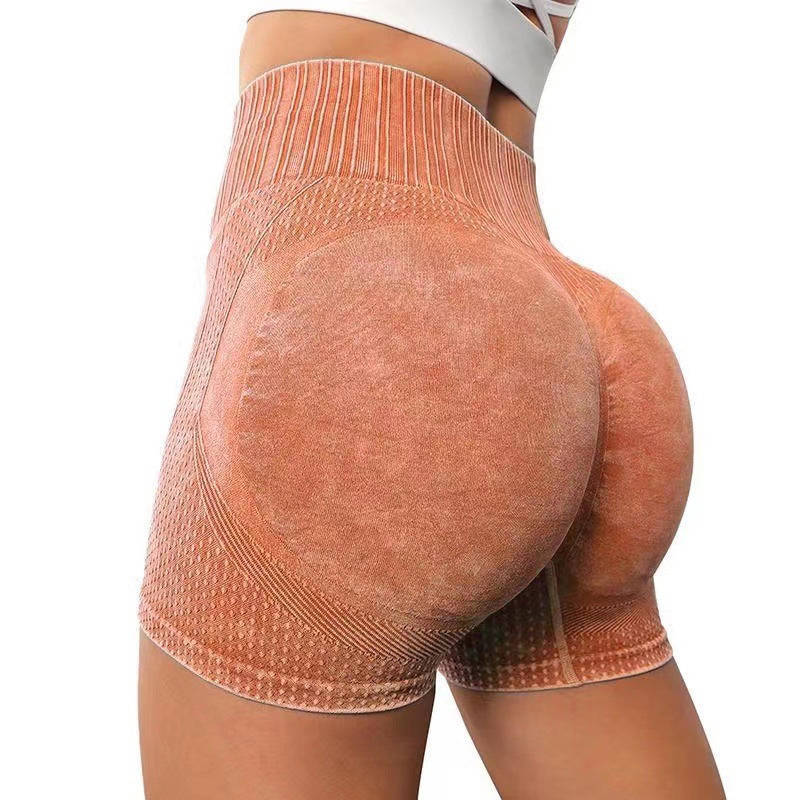High Waist Fitness Shorts - Nylon & Spandex, Solid Color