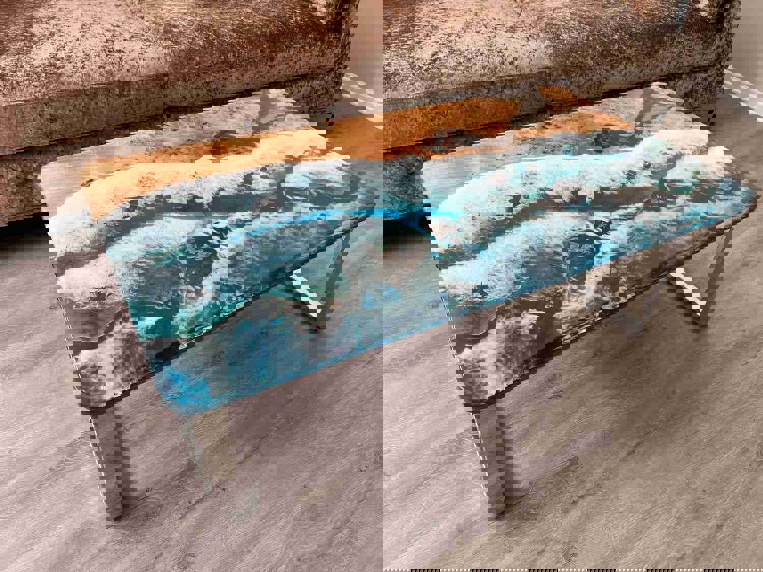 Modern Rectangular Epoxy Coffee Table