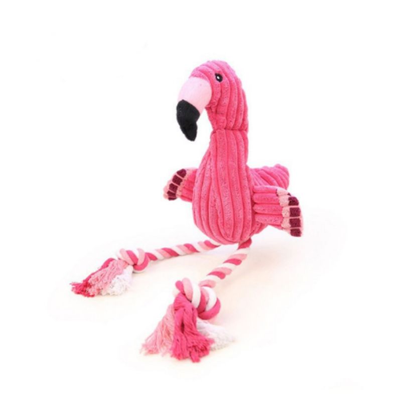 Plush Sound Dog Toy Flamingo - Chew Toys for Pets