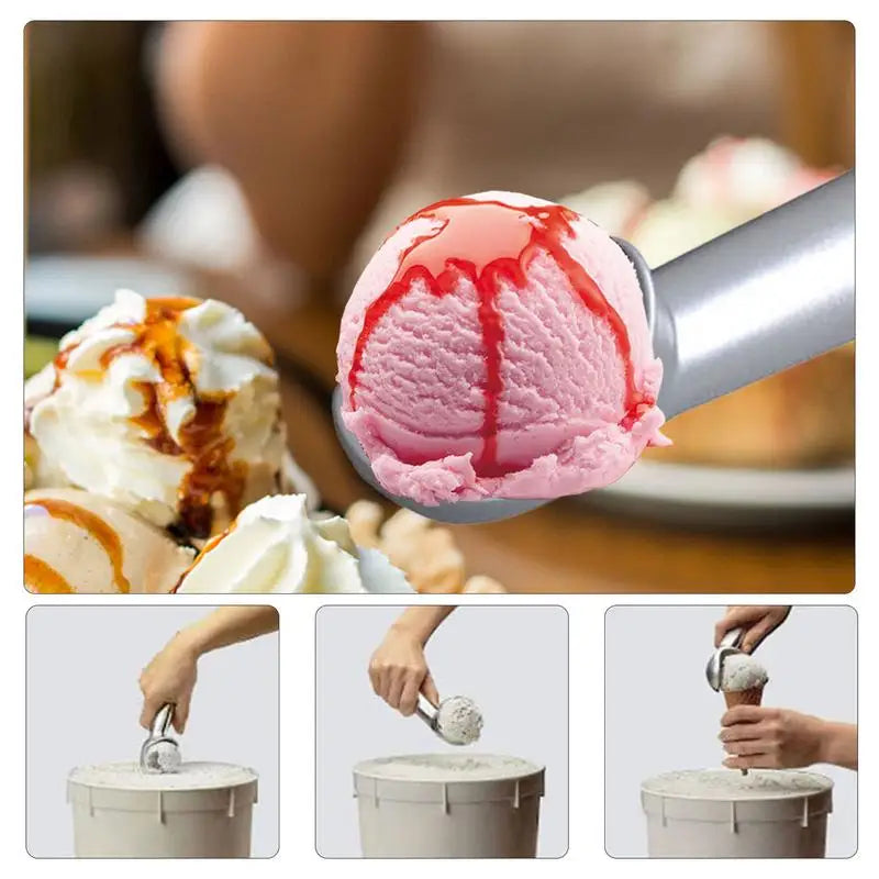 SRline AntiFreeze Icecream Scoop - Portable Aluminum Alloy Non-Stick Ice Cream Ball Maker
