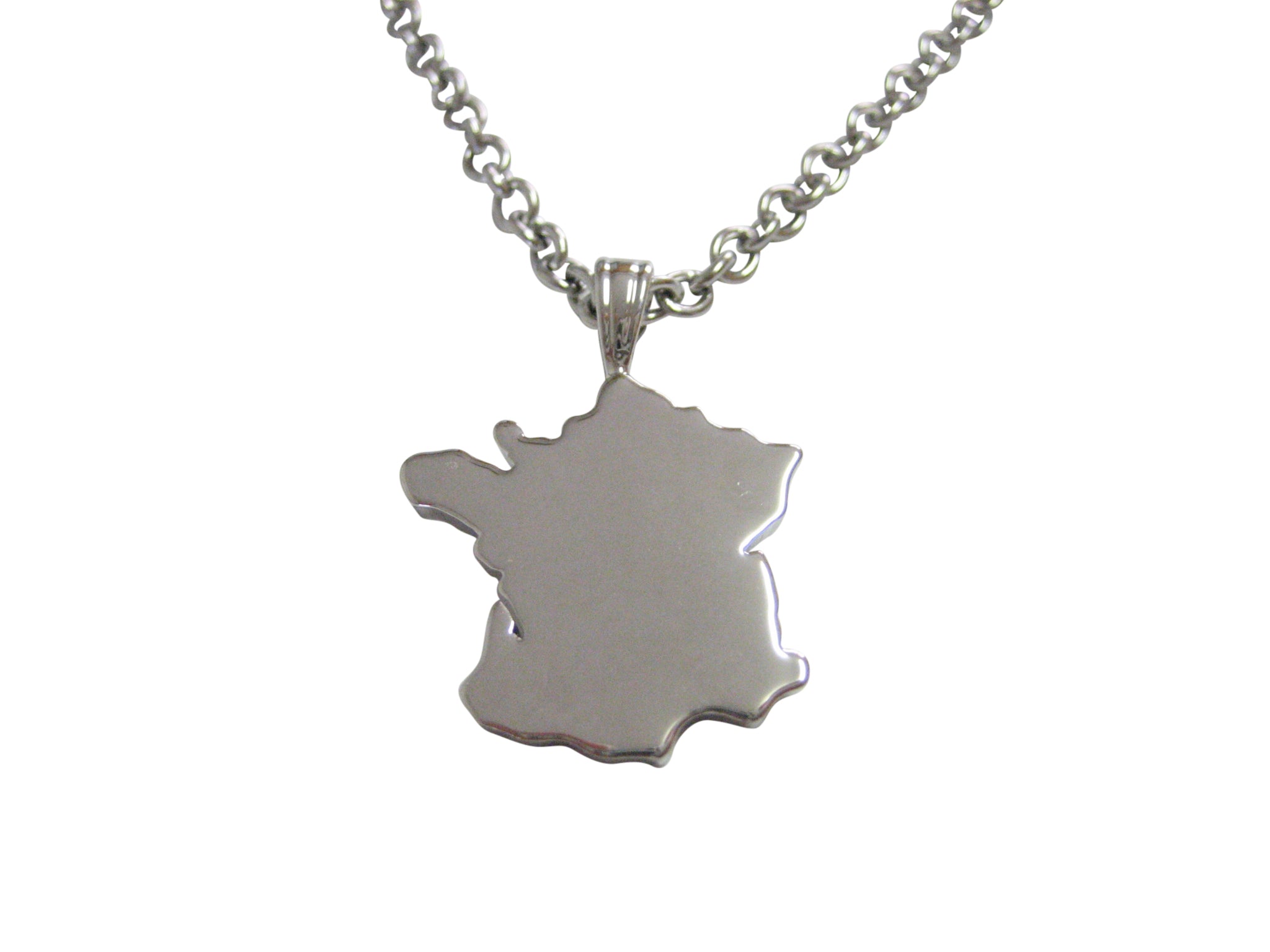France Map Shape Pendant Necklace by Kiola Designs