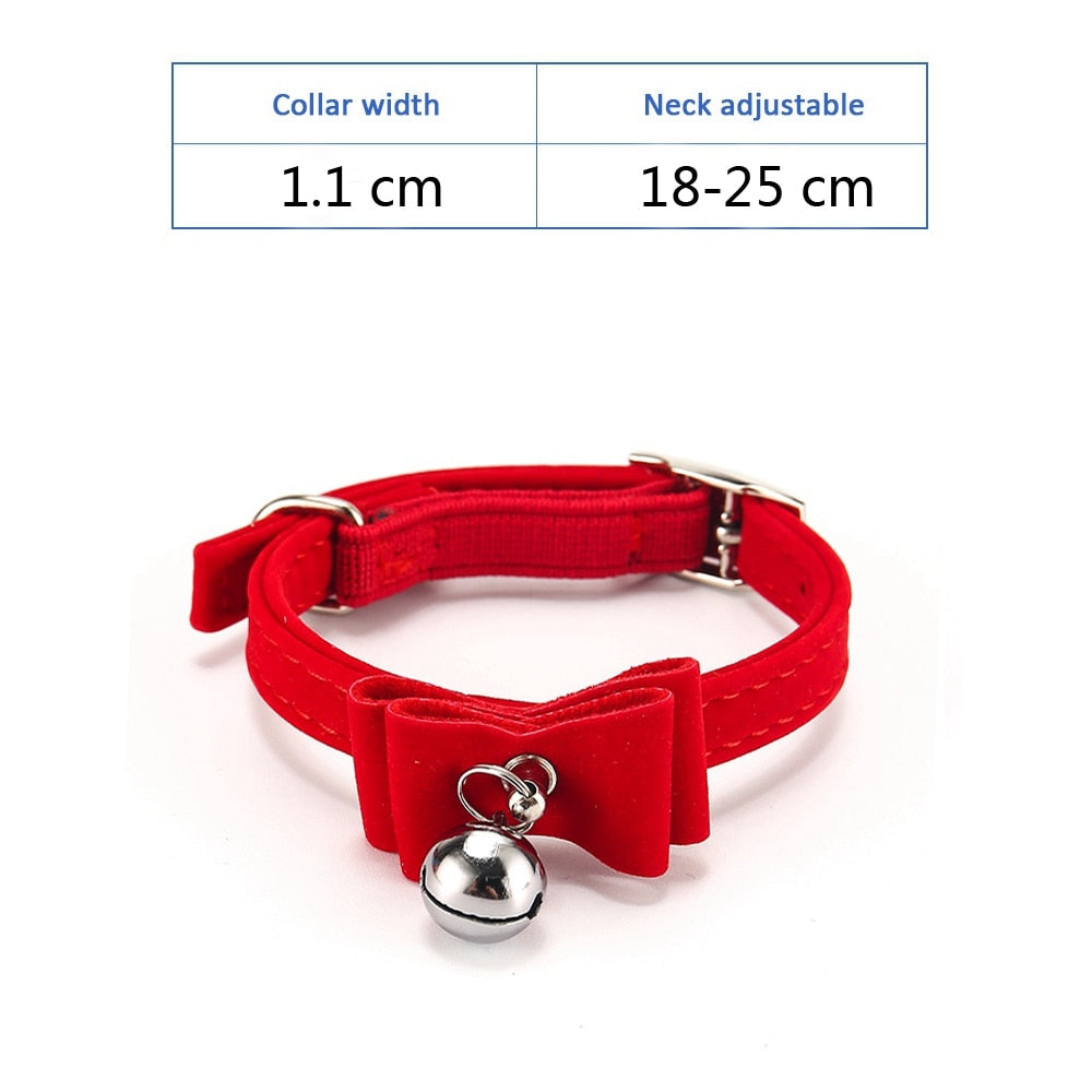 Velvet Breakaway Cat Collar with Bell - Pet Supplies for Cats and Dogs