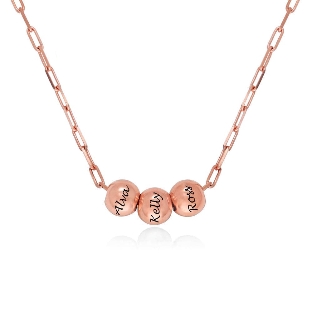 Custom Text Bead Necklace Personalized Silver Name Necklace Jewelry Design for Mother's Day Gift