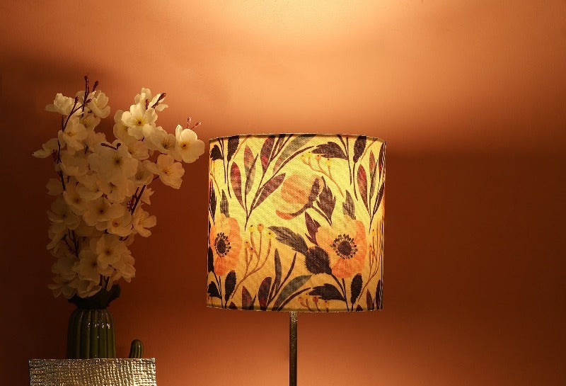 BTR CRAFTS Leafy Vines Drum Lamp Shade - Handcrafted Cotton Fabric Lampshade