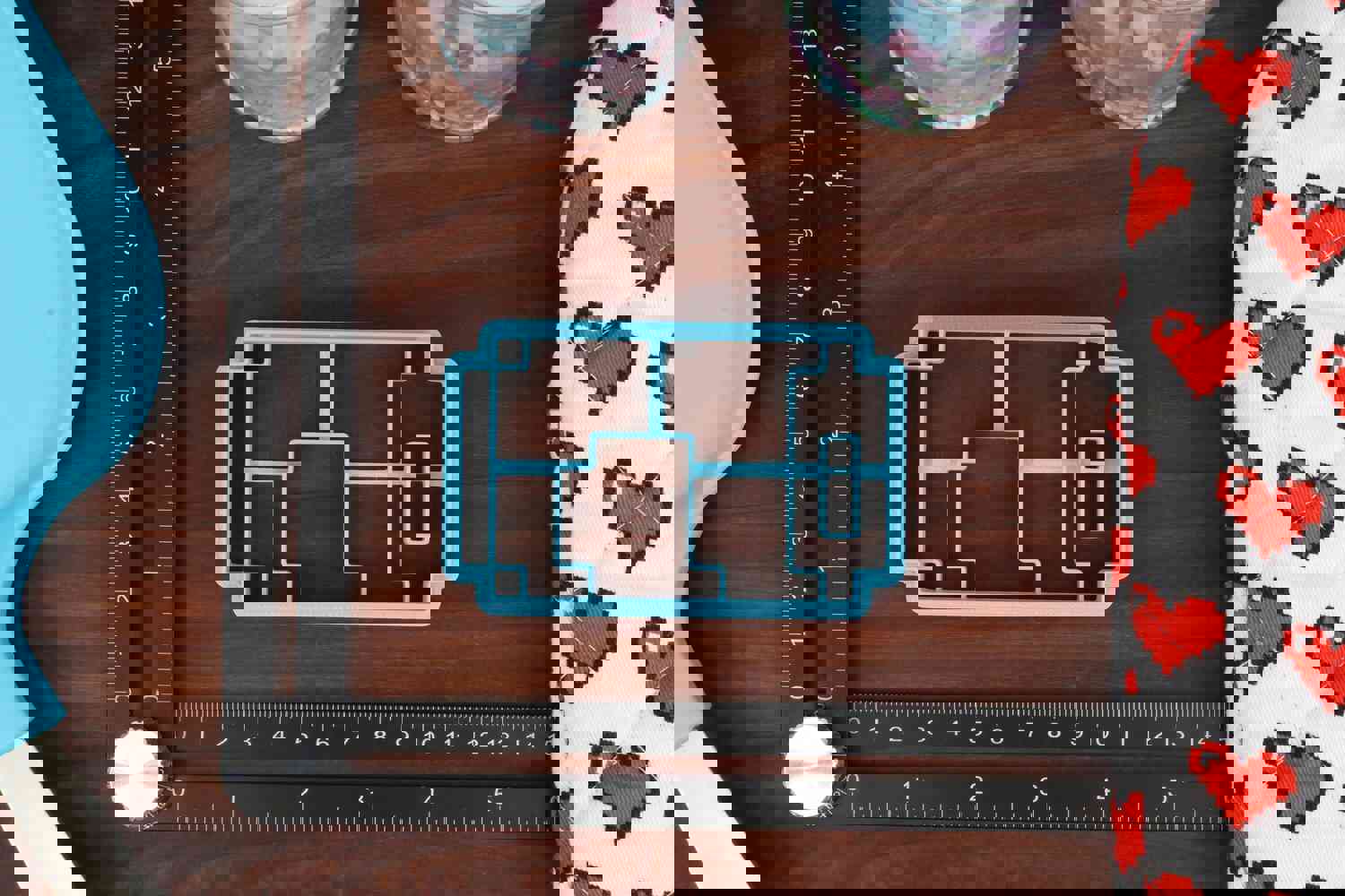 Pixel Foods Set 2 Cookie Cutters - Pixel Cupcake, Pixel Donut, Pixel Muffin, Pixel Popsicle, Pixel Soda