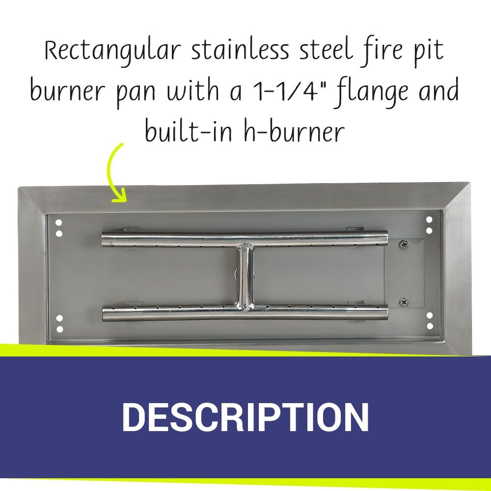 Rectangular Drop-In Fire Pit Pans - High-Quality 304 Stainless Steel