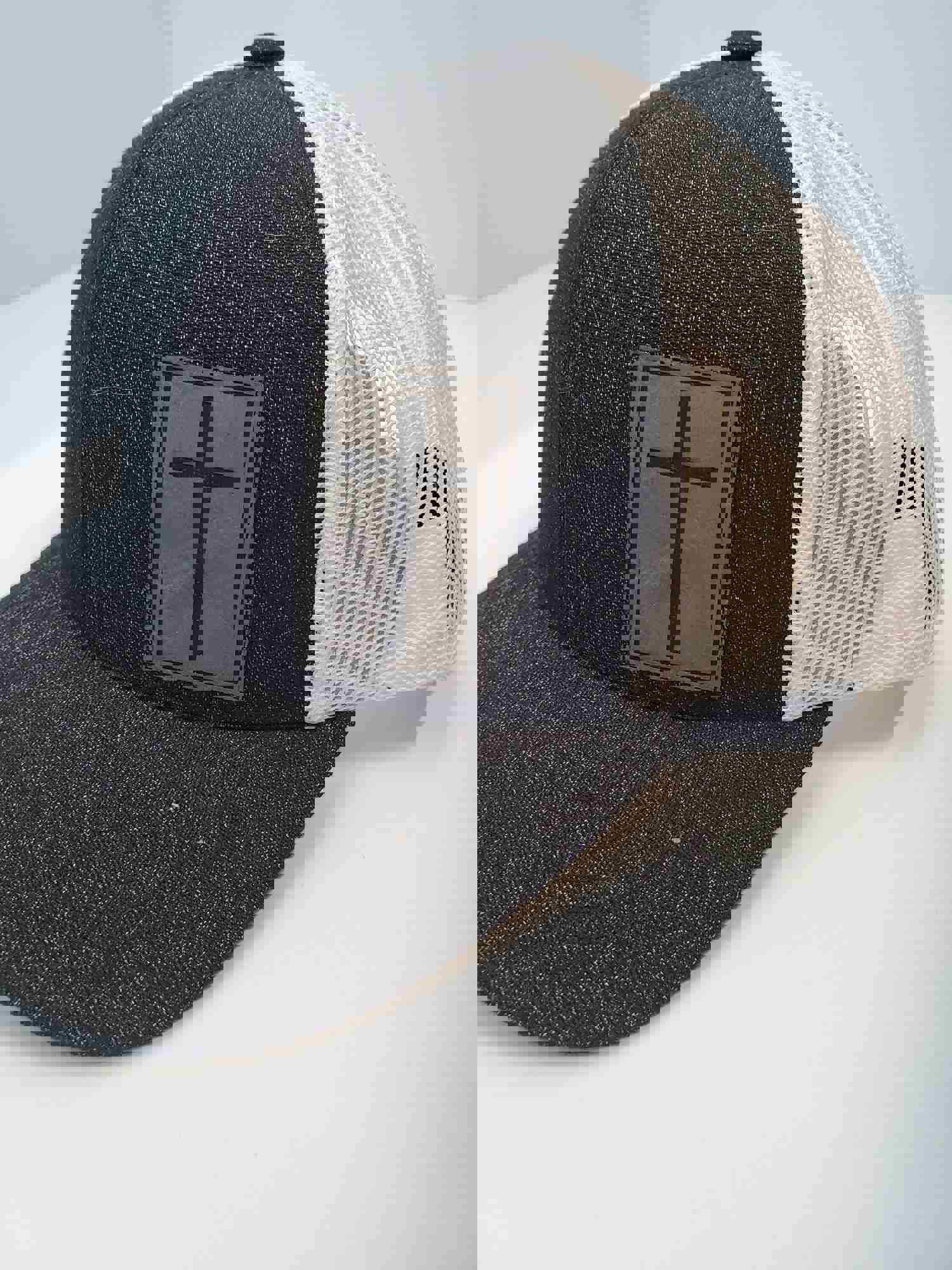 Leather Cross Patch Snapback Hat - Religious Apparel with Custom Options