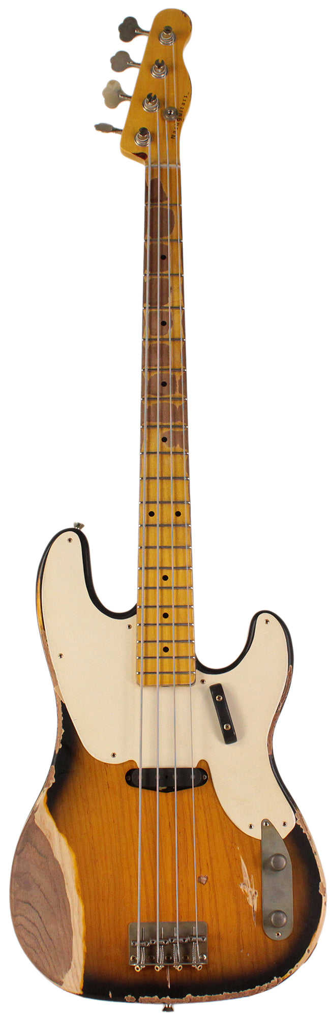 Nash PB-55 Bass Guitar, 2-Tone Sunburst, Heavy Aging