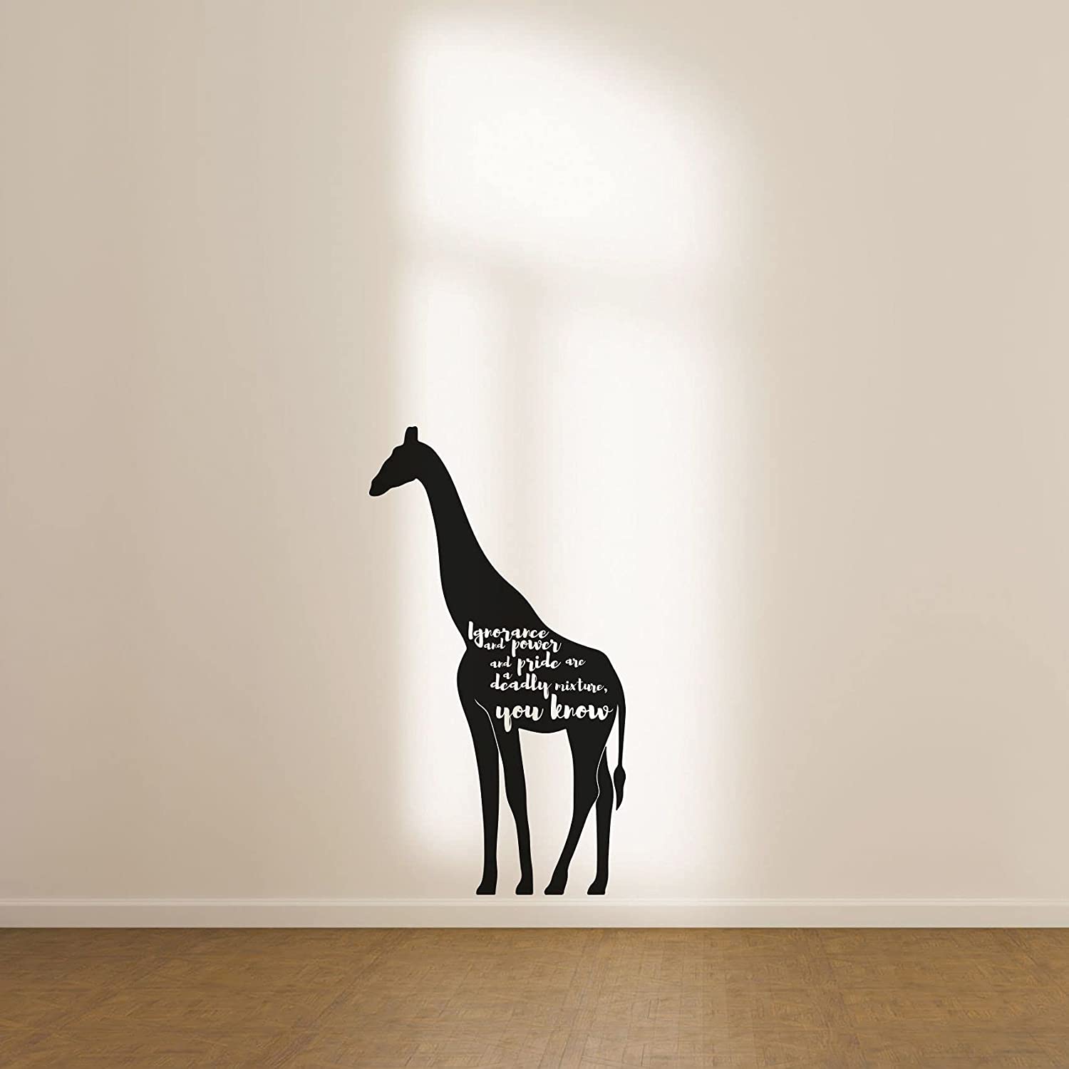 Animal Life Quote Vinyl Wall Sticker Decal - Power Pride Giraffe Motivation Quote