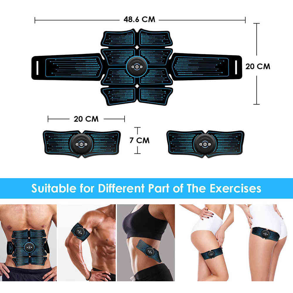 Dot Dot Three-Piece Suit EMS Abdominal Arm Trainer Body Slimming Belt Abs Muscle Stimulator Toner for Home Gym Fitness Exercise