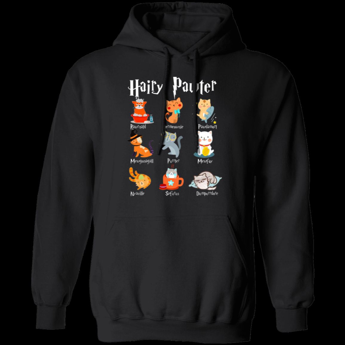 HAIRY PAWTER LADIES Pullover Hoodie - 8 oz Unisex Hoodie with Digital Print