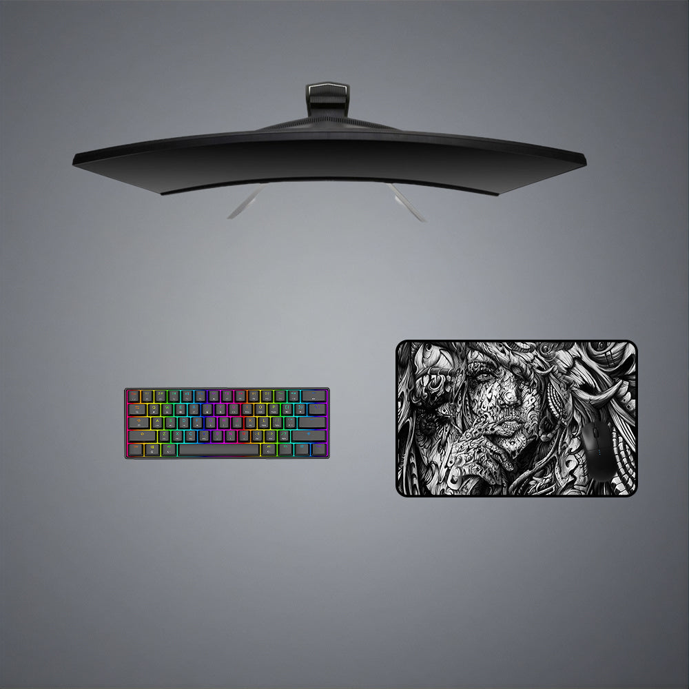 Abstract Art Womens Face Design Gaming Mouse Pad - M-XXL Size, Computer Desk Mat