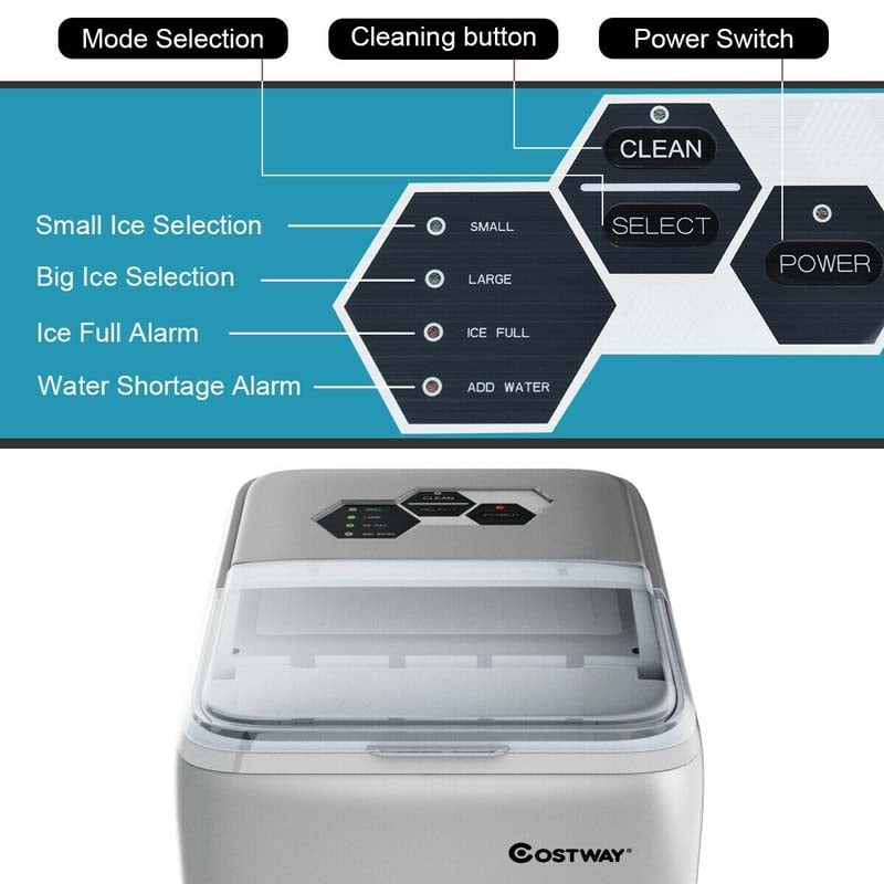44LBS/24H Portable Ice Maker Countertop with Self-Clean Function