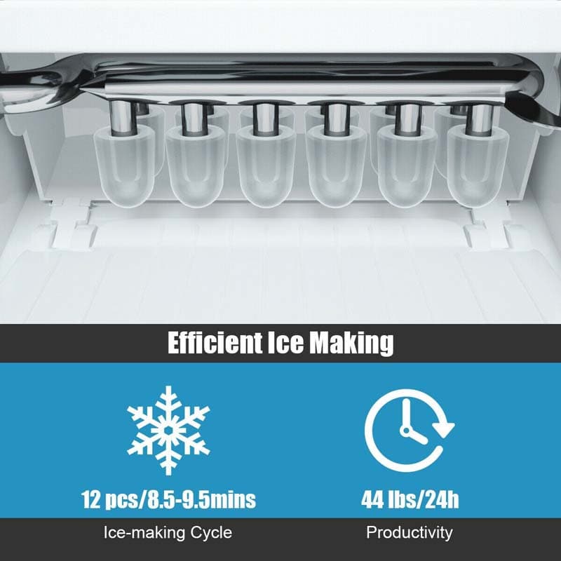 44LBS/24H Portable Ice Maker Countertop with Self-Clean Function