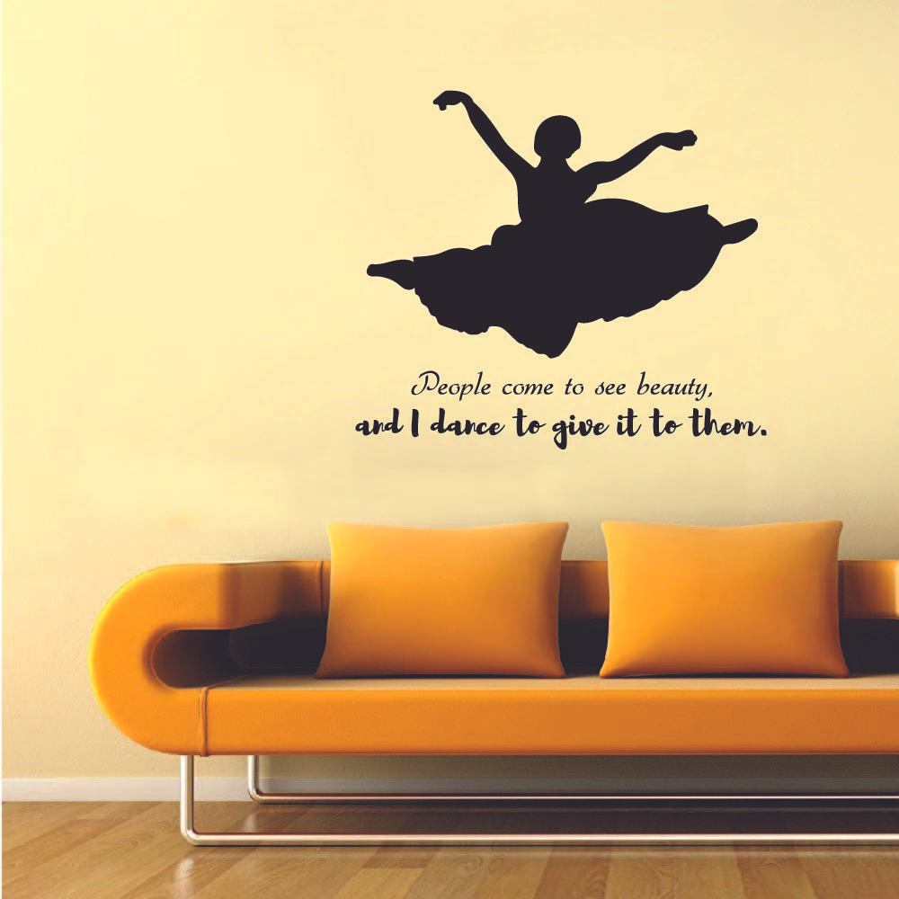 Ballerina Vinyl Wall Sticker Decal - Motivational Ballet Quote Wall Art