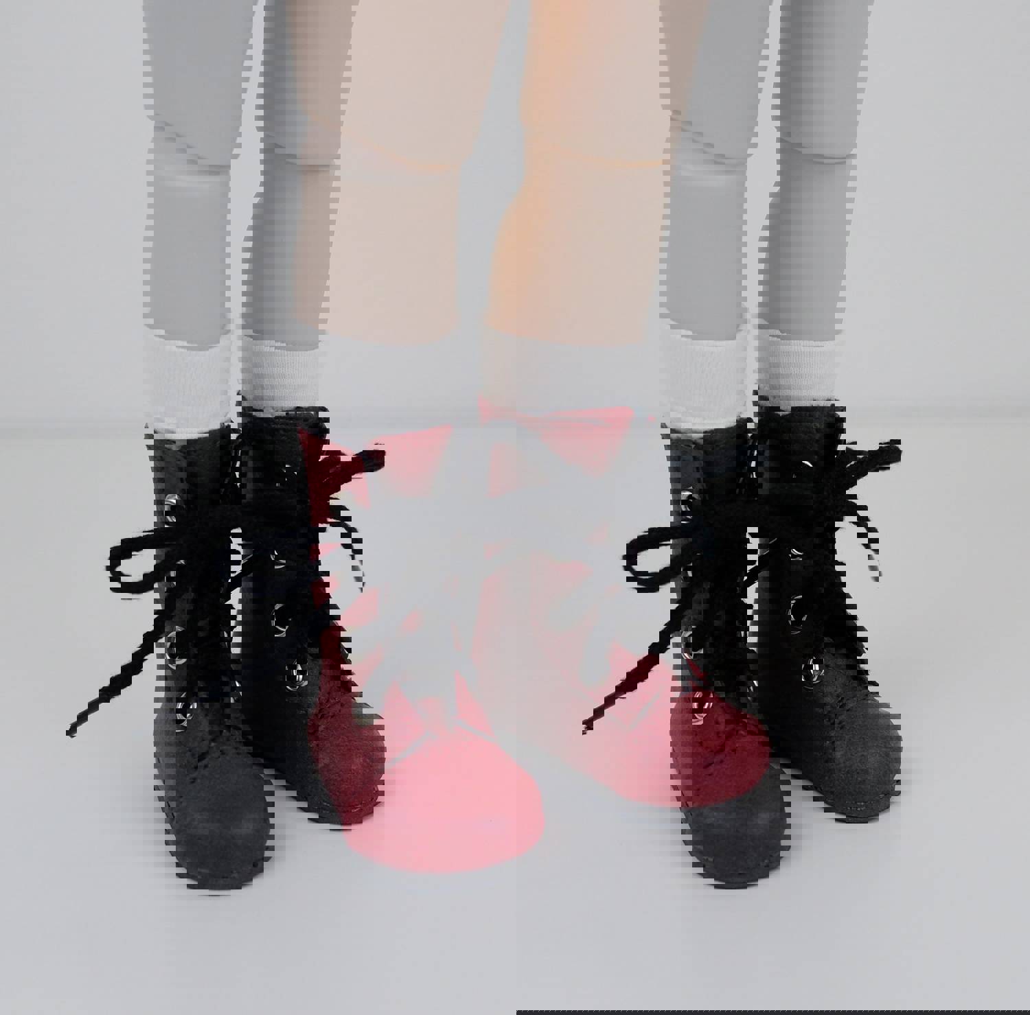 Mid Calf Lace Up Boots for Ruby Red Fashion Friends Dolls - 58mm