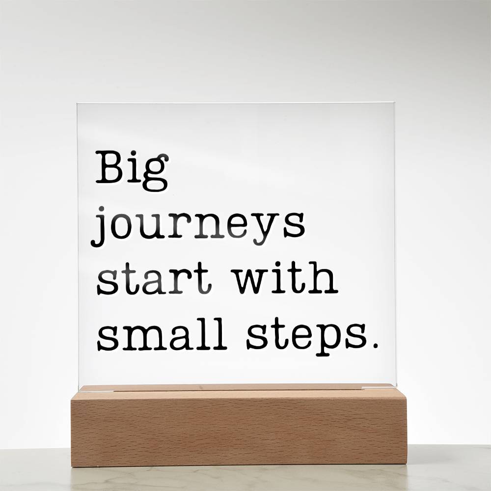 Start With Small Steps - Motivational Acrylic with LED Night Light - Inspirational Home Decor - Perfect Gift