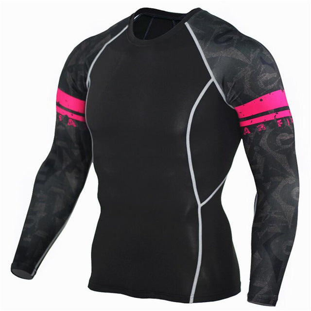 Plus Size 2pcs/set Men's Tracksuit Sport Suit Gym Fitness Compression Clothing