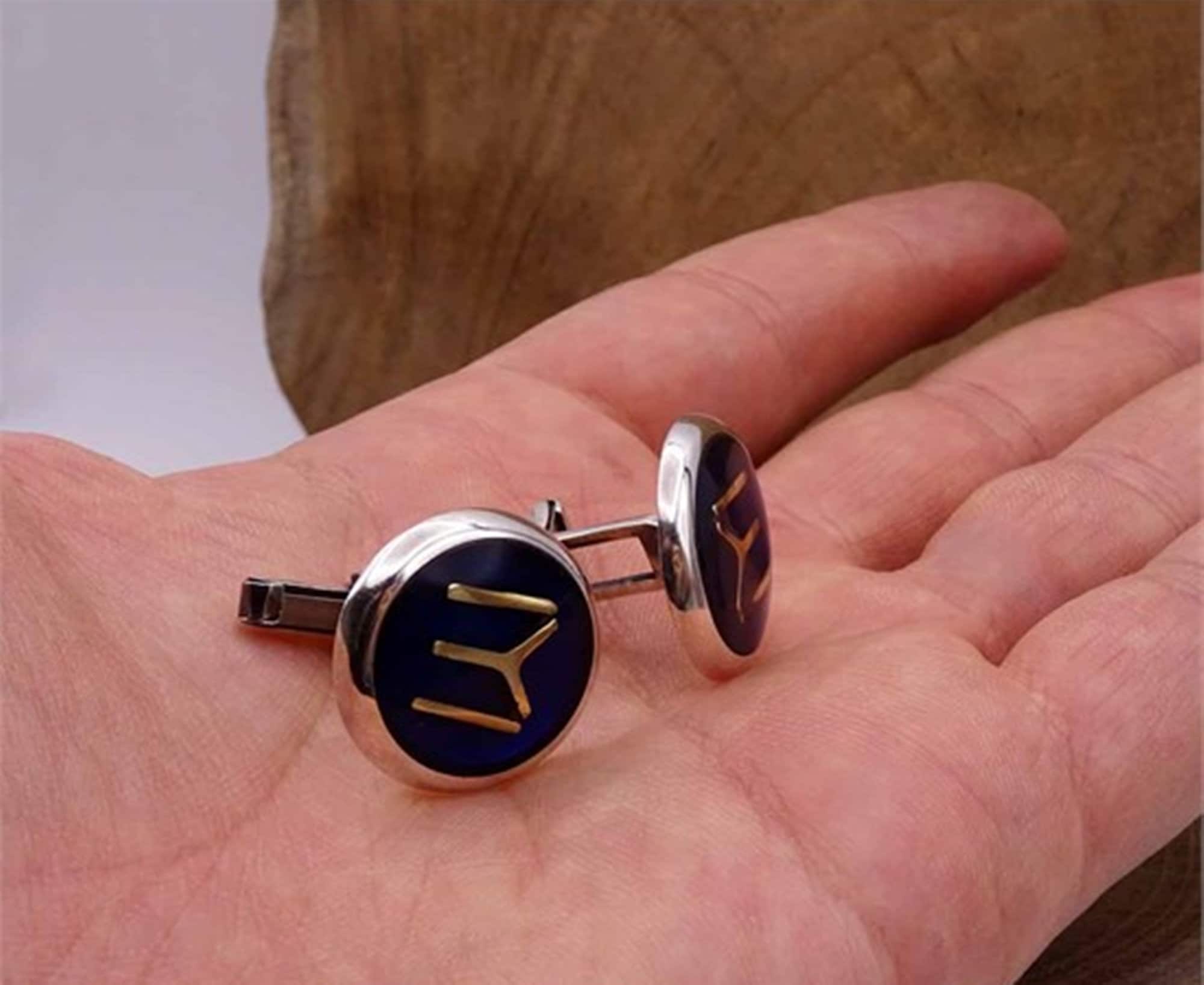 Kayi Clan Handmade 925 Sterling Silver Cufflinks for Men - Elegant Wedding & Groom Gift