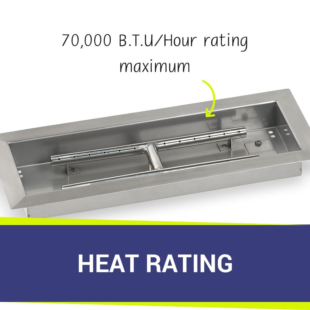 Rectangular Drop-In Fire Pit Pans - High-Quality 304 Stainless Steel