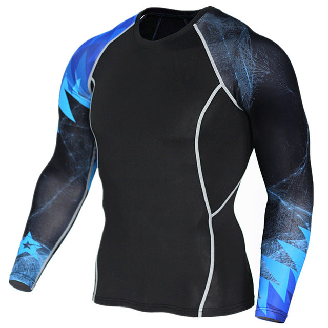 Plus Size 2pcs/set Men's Tracksuit Sport Suit Gym Fitness Compression Clothing