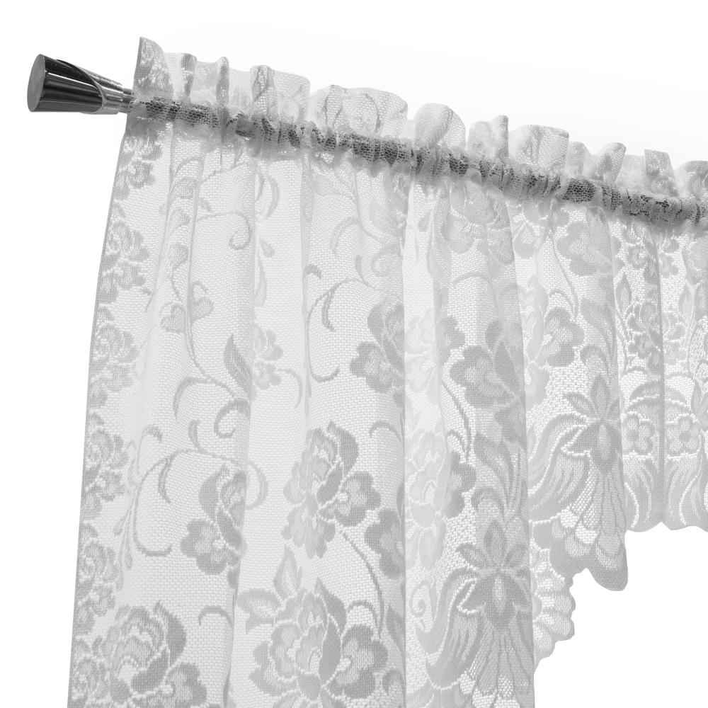 Habitat Limoges Sheer Rod Pocket Floral Lace Swag Valance Set - 72 x 32 White