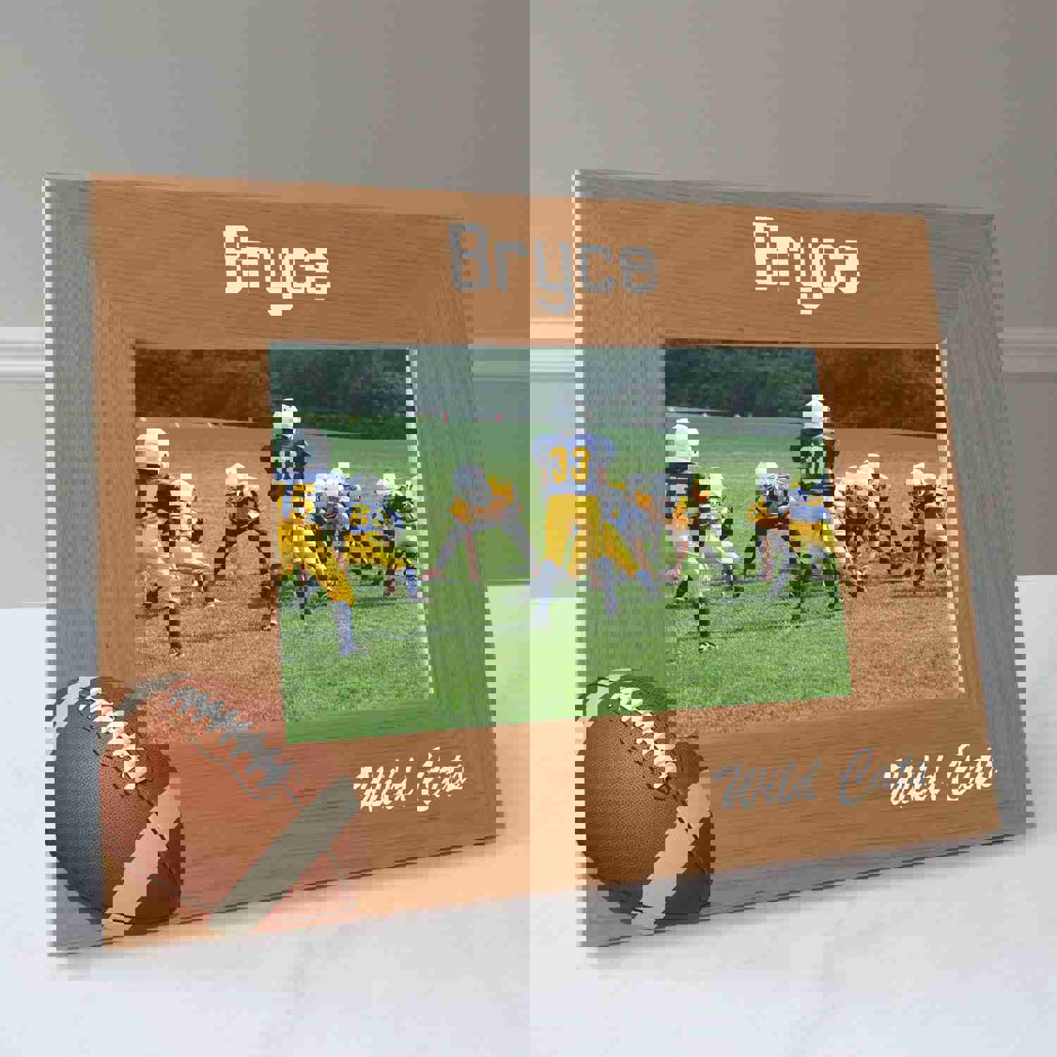 Personalized Football Picture Frame - Custom 4x6 Photo Frame with Printed Design