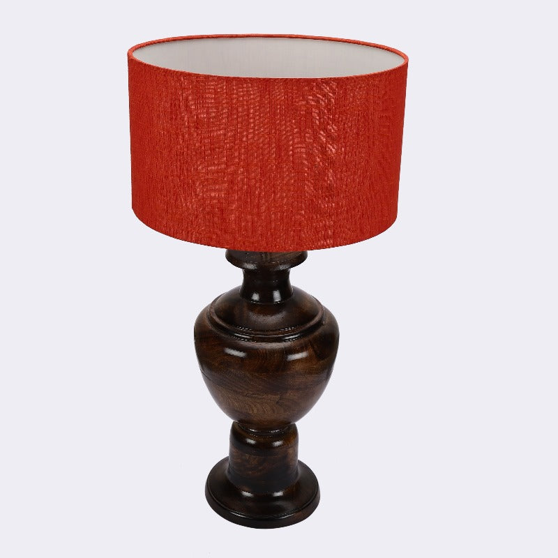 BTR CRAFTS Spotted Wooden Big Matki Table Lamp (Bulb not Included)