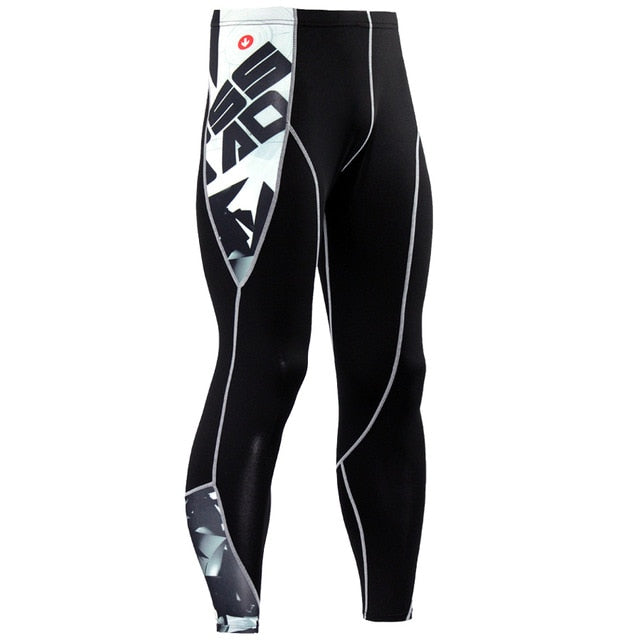 Plus Size 2pcs/set Men's Tracksuit Sport Suit Gym Fitness Compression Clothing